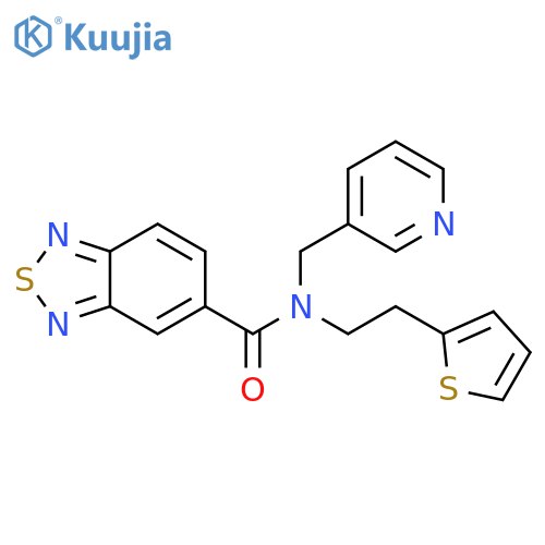 N-(pyridin-3-yl)methyl-N-2-(thiophen-2-yl)ethyl-2,1,3-benzothiadiazole-5-carboxamide structure
