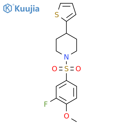 1-(3-fluoro-4-methoxybenzenesulfonyl)-4-(thiophen-2-yl)piperidine structure