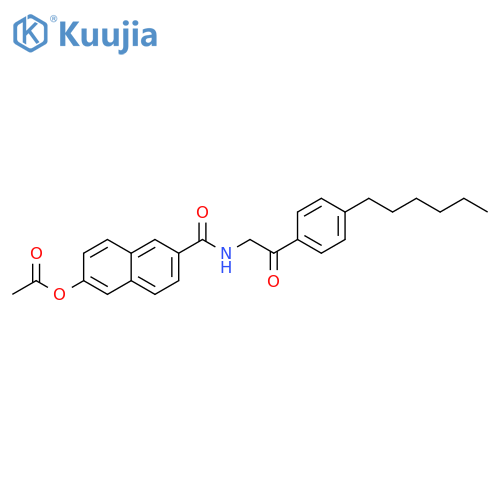 2-Naphthalenecarboxamide,6-(acetyloxy)-N-[2-(4-hexylphenyl)-2-oxoethyl]- structure
