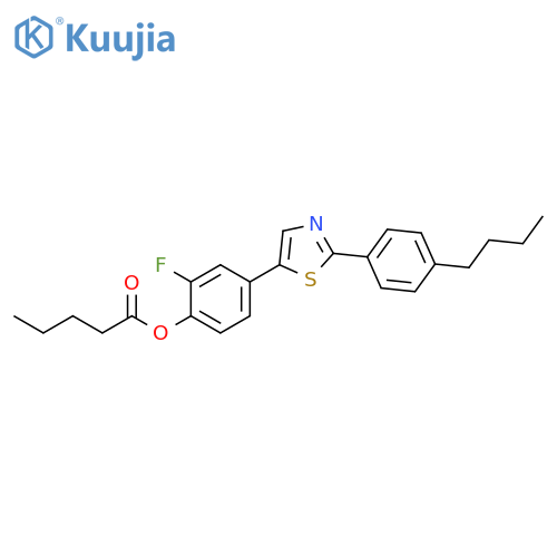 Pentanoic acid, 4-[2-(4-butylphenyl)-5-thiazolyl]-2-fluorophenyl ester structure