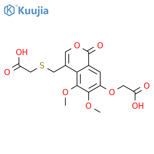 Acetic acid,[[[7-(carboxymethoxy)-5,6-dimethoxy-1-oxo-1H-2-benzopyran-4-yl]methyl]thio]- structure