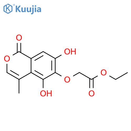 Acetic acid, [(5,7-dihydroxy-4-methyl-1-oxo-1H-2-benzopyran-6-yl)oxy]-,ethyl ester structure