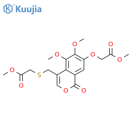Acetic acid,[[[5,6-dimethoxy-7-(2-methoxy-2-oxoethoxy)-1-oxo-1H-2-benzopyran-4-yl]methyl]thio]-, methyl ester structure