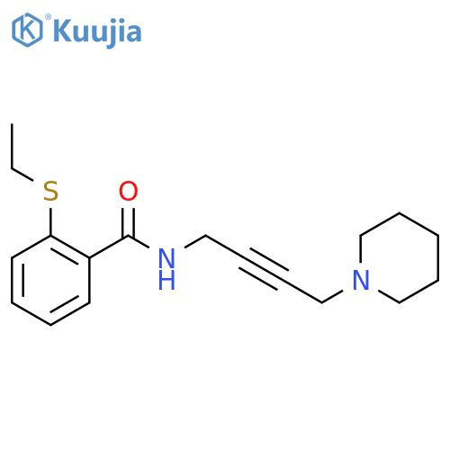 2-(ethylsulfanyl)-N-4-(piperidin-1-yl)but-2-yn-1-ylbenzamide structure