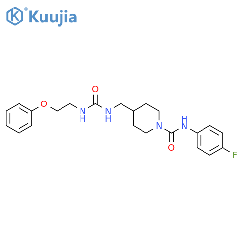 N-(4-fluorophenyl)-4-({[(2-phenoxyethyl)carbamoyl]amino}methyl)piperidine-1-carboxamide structure