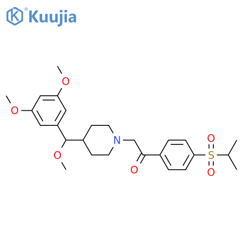 1-(4-{(3,5-dimethoxyphenyl)methoxymethyl}piperidin-1-yl)-2-4-(propane-2-sulfonyl)phenylethan-1-one structure