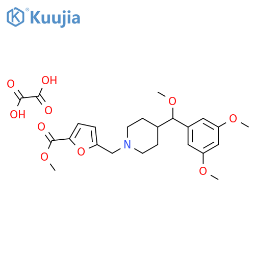 methyl 5-(4-{(3,5-dimethoxyphenyl)methoxymethyl}piperidin-1-yl)methylfuran-2-carboxylate; oxalic acid structure