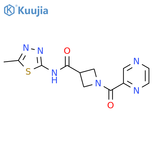 N-(5-methyl-1,3,4-thiadiazol-2-yl)-1-(pyrazine-2-carbonyl)azetidine-3-carboxamide structure