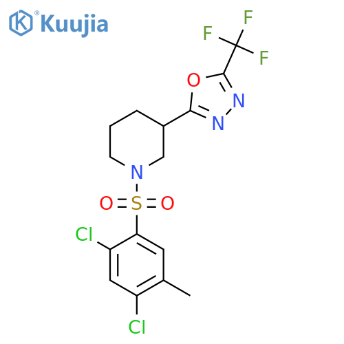 1-(2,4-dichloro-5-methylbenzenesulfonyl)-3-5-(trifluoromethyl)-1,3,4-oxadiazol-2-ylpiperidine structure