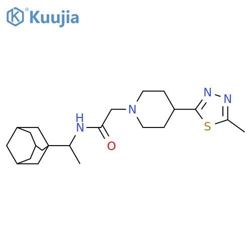 N-1-(adamantan-1-yl)ethyl-2-4-(5-methyl-1,3,4-thiadiazol-2-yl)piperidin-1-ylacetamide structure