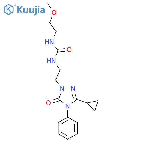 1-2-(3-cyclopropyl-5-oxo-4-phenyl-4,5-dihydro-1H-1,2,4-triazol-1-yl)ethyl-3-(2-methoxyethyl)urea structure