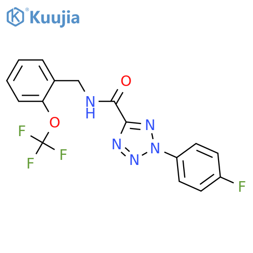 2-(4-fluorophenyl)-N-{2-(trifluoromethoxy)phenylmethyl}-2H-1,2,3,4-tetrazole-5-carboxamide structure