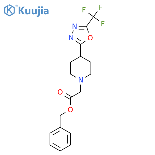 benzyl 2-{4-5-(trifluoromethyl)-1,3,4-oxadiazol-2-ylpiperidin-1-yl}acetate structure