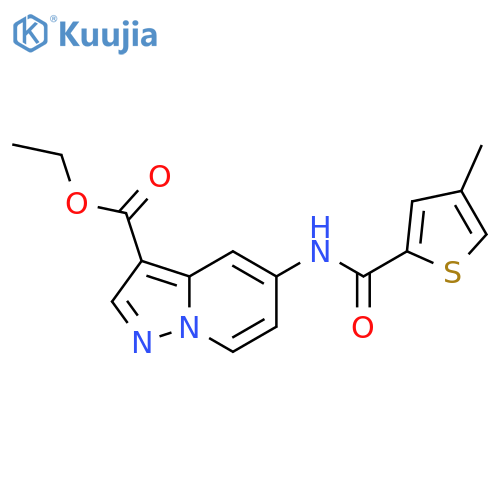 ethyl 5-(4-methylthiophene-2-amido)pyrazolo[1,5-a]pyridine-3-carboxylate structure