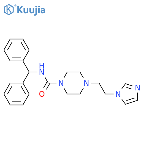 N-(diphenylmethyl)-4-2-(1H-imidazol-1-yl)ethylpiperazine-1-carboxamide structure