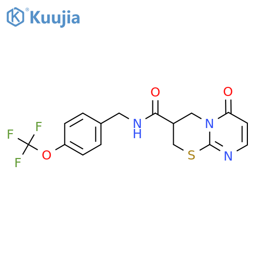 6-oxo-N-{4-(trifluoromethoxy)phenylmethyl}-2H,3H,4H,6H-pyrimido2,1-b1,3thiazine-3-carboxamide structure