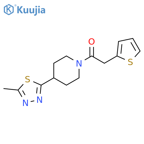 1-4-(5-methyl-1,3,4-thiadiazol-2-yl)piperidin-1-yl-2-(thiophen-2-yl)ethan-1-one structure