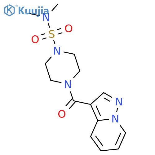 N,N-dimethyl-4-{pyrazolo[1,5-a]pyridine-3-carbonyl}piperazine-1-sulfonamide structure