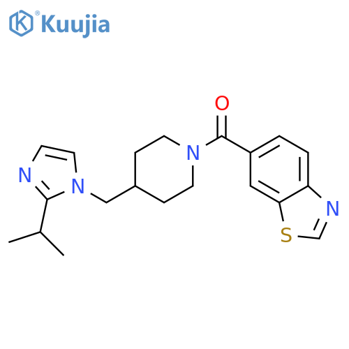 6-(4-{2-(propan-2-yl)-1H-imidazol-1-ylmethyl}piperidine-1-carbonyl)-1,3-benzothiazole structure