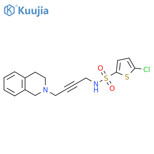 5-chloro-N-4-(1,2,3,4-tetrahydroisoquinolin-2-yl)but-2-yn-1-ylthiophene-2-sulfonamide structure