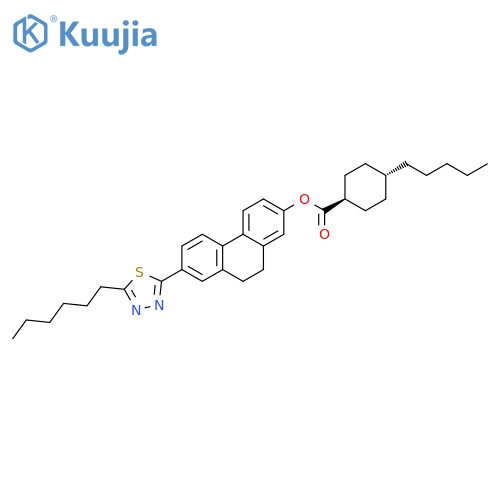 Cyclohexanecarboxylic acid, 4-pentyl-,7-(5-hexyl-1,3,4-thiadiazol-2-yl)-9,10-dihydro-2-phenanthrenyl ester,trans- structure