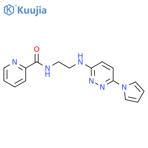N-(2-{[6-(1H-pyrrol-1-yl)pyridazin-3-yl]amino}ethyl)pyridine-2-carboxamide structure