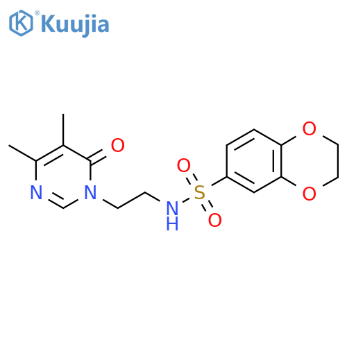 N-2-(4,5-dimethyl-6-oxo-1,6-dihydropyrimidin-1-yl)ethyl-2,3-dihydro-1,4-benzodioxine-6-sulfonamide structure