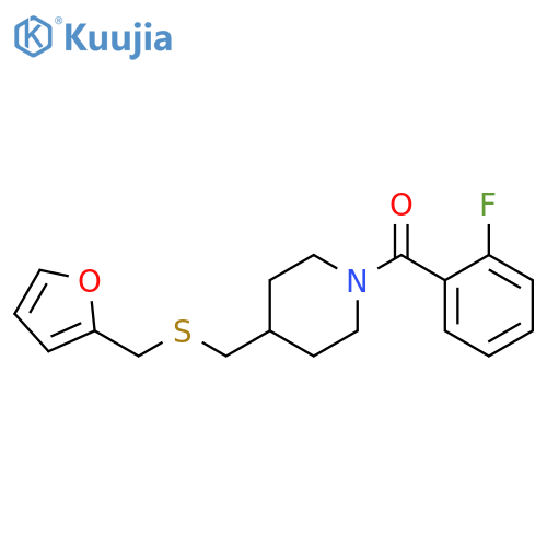 1-(2-fluorobenzoyl)-4-({[(furan-2-yl)methyl]sulfanyl}methyl)piperidine structure