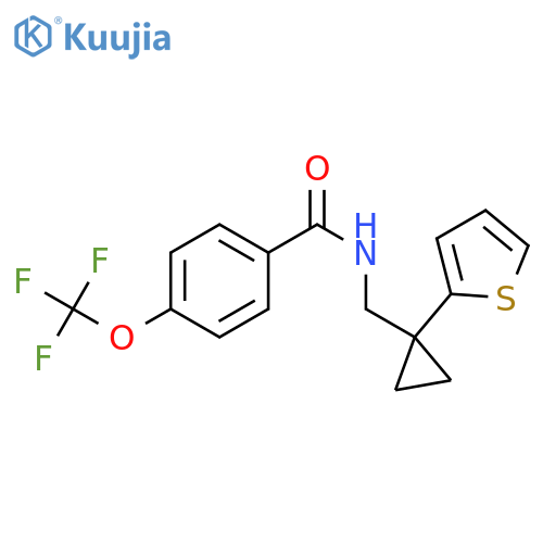 N-{[1-(thiophen-2-yl)cyclopropyl]methyl}-4-(trifluoromethoxy)benzamide structure