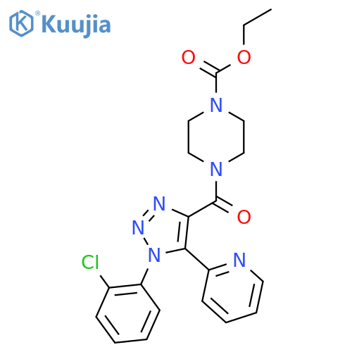 ethyl 4-1-(2-chlorophenyl)-5-(pyridin-2-yl)-1H-1,2,3-triazole-4-carbonylpiperazine-1-carboxylate structure