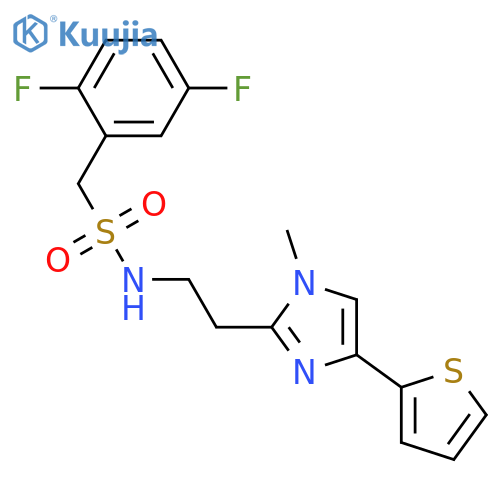 1-(2,5-difluorophenyl)-N-{2-[1-methyl-4-(thiophen-2-yl)-1H-imidazol-2-yl]ethyl}methanesulfonamide structure