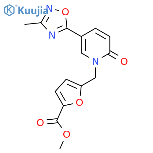 methyl 5-{5-(3-methyl-1,2,4-oxadiazol-5-yl)-2-oxo-1,2-dihydropyridin-1-ylmethyl}furan-2-carboxylate structure