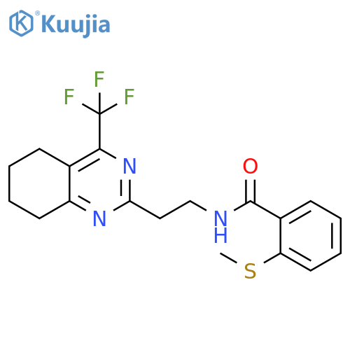 2-(methylsulfanyl)-N-{2-[4-(trifluoromethyl)-5,6,7,8-tetrahydroquinazolin-2-yl]ethyl}benzamide structure