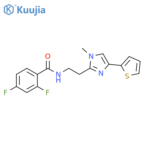 2,4-difluoro-N-{2-[1-methyl-4-(thiophen-2-yl)-1H-imidazol-2-yl]ethyl}benzamide structure