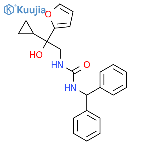3-2-cyclopropyl-2-(furan-2-yl)-2-hydroxyethyl-1-(diphenylmethyl)urea structure
