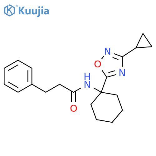 N-1-(3-cyclopropyl-1,2,4-oxadiazol-5-yl)cyclohexyl-3-phenylpropanamide structure