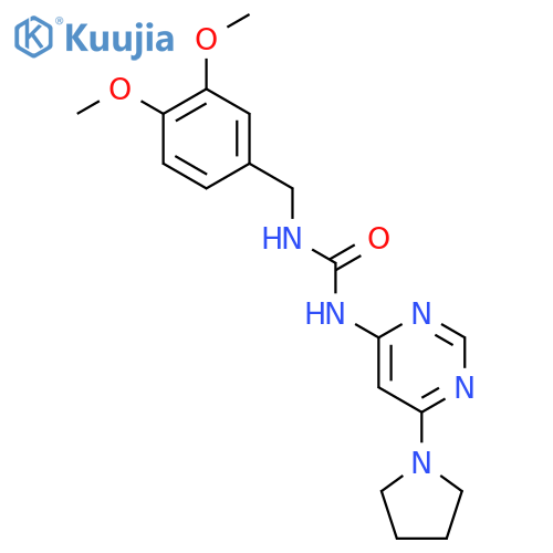 1-(3,4-dimethoxyphenyl)methyl-3-6-(pyrrolidin-1-yl)pyrimidin-4-ylurea structure