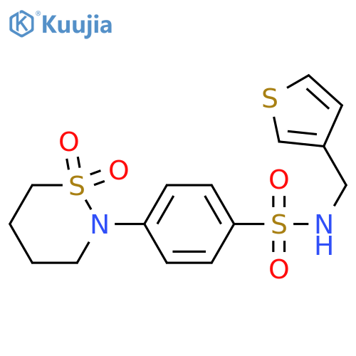 4-(1,1-dioxo-1lambda6,2-thiazinan-2-yl)-N-[(thiophen-3-yl)methyl]benzene-1-sulfonamide structure