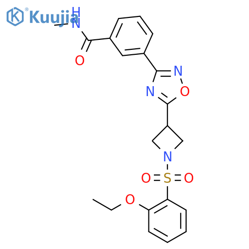 3-{5-1-(2-ethoxybenzenesulfonyl)azetidin-3-yl-1,2,4-oxadiazol-3-yl}-N-methylbenzamide structure
