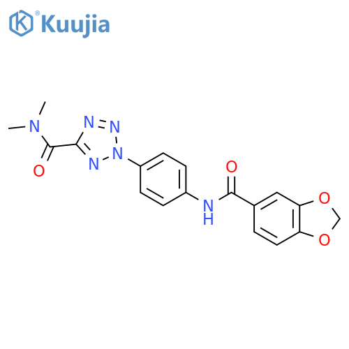 2-4-(2H-1,3-benzodioxole-5-amido)phenyl-N,N-dimethyl-2H-1,2,3,4-tetrazole-5-carboxamide structure