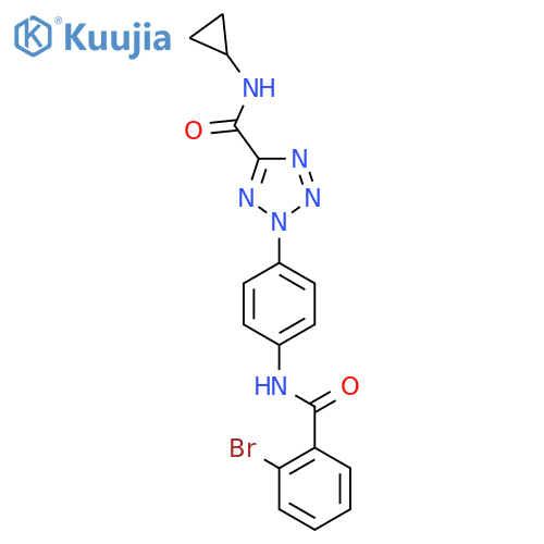 2-4-(2-bromobenzamido)phenyl-N-cyclopropyl-2H-1,2,3,4-tetrazole-5-carboxamide structure