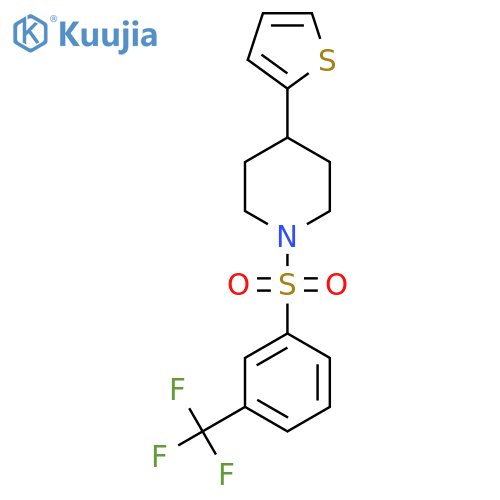 4-(thiophen-2-yl)-1-3-(trifluoromethyl)benzenesulfonylpiperidine structure
