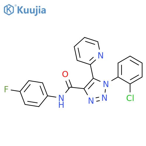 1-(2-chlorophenyl)-N-(4-fluorophenyl)-5-(pyridin-2-yl)-1H-1,2,3-triazole-4-carboxamide structure