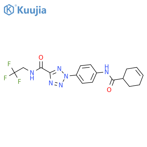 2-4-(cyclohex-3-ene-1-amido)phenyl-N-(2,2,2-trifluoroethyl)-2H-1,2,3,4-tetrazole-5-carboxamide structure
