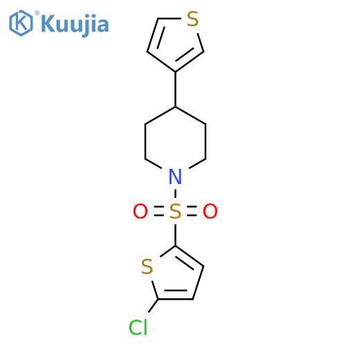 1-(5-chlorothiophen-2-yl)sulfonyl-4-(thiophen-3-yl)piperidine structure