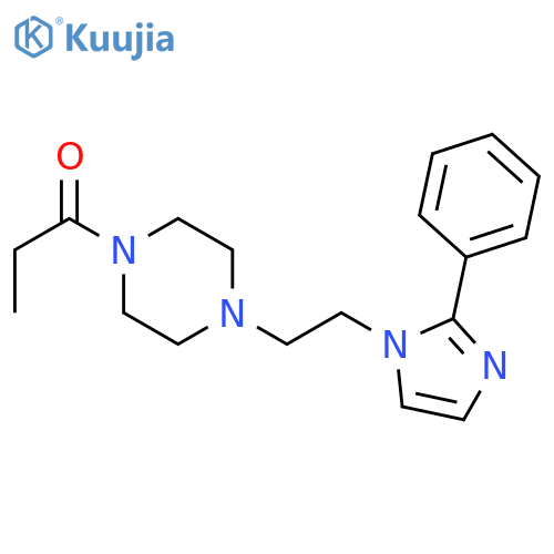 1-{4-[2-(2-phenyl-1H-imidazol-1-yl)ethyl]piperazin-1-yl}propan-1-one structure