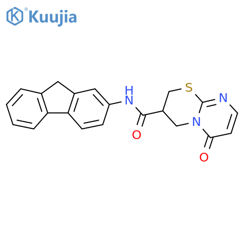 N-(9H-fluoren-2-yl)-6-oxo-2H,3H,4H,6H-pyrimido2,1-b1,3thiazine-3-carboxamide structure