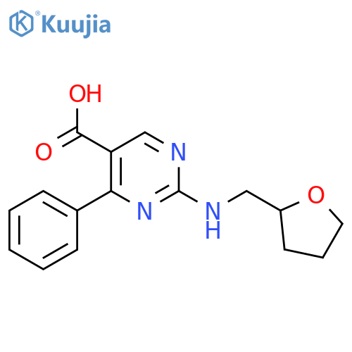 2-{(oxolan-2-yl)methylamino}-4-phenylpyrimidine-5-carboxylic acid structure