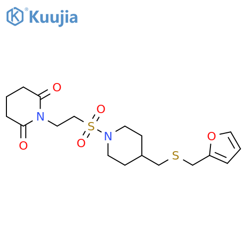 1-(2-{[4-({[(furan-2-yl)methyl]sulfanyl}methyl)piperidin-1-yl]sulfonyl}ethyl)piperidine-2,6-dione structure