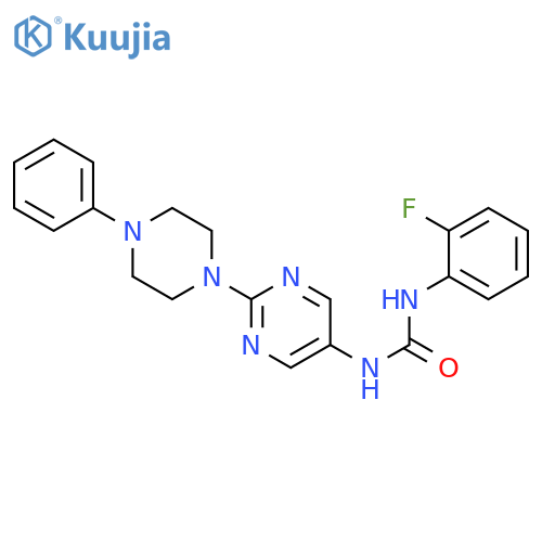 1-(2-fluorophenyl)-3-2-(4-phenylpiperazin-1-yl)pyrimidin-5-ylurea structure